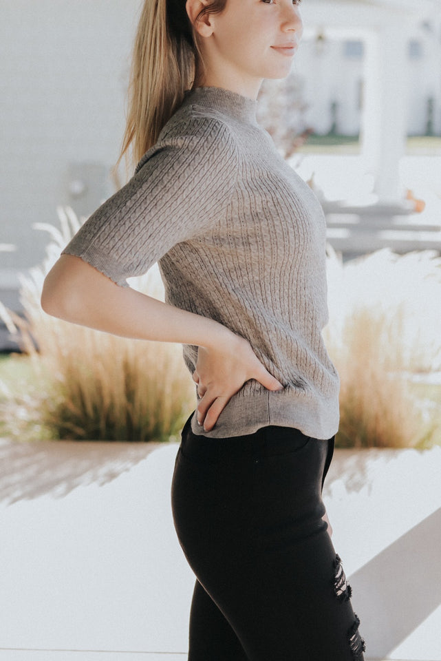 Grey Sweater Top