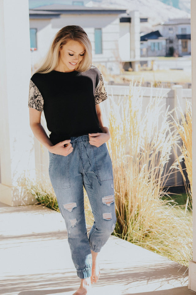 Denim joggers