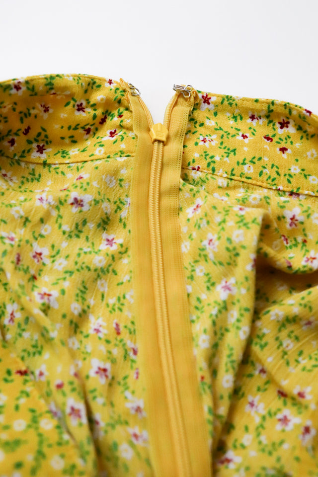 Floral Wrap Skirt in Mustard