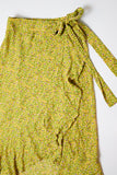 Floral Wrap Skirt in Mustard