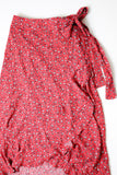 Floral Wrap Skirt in Red