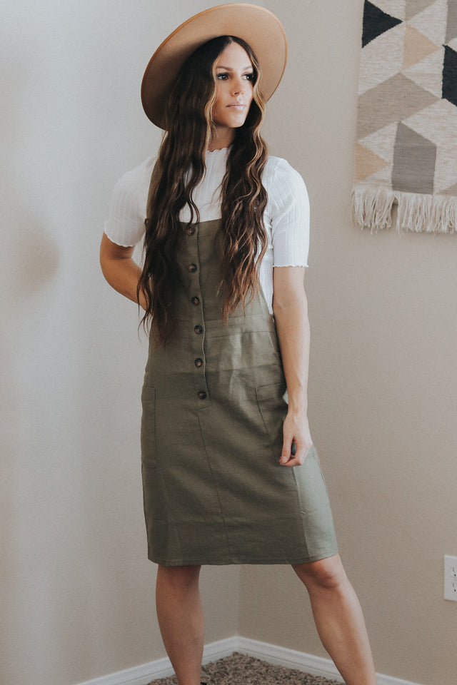 Olive green hot sale jumper dress
