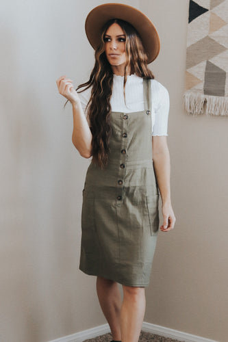 Olive jumper dress