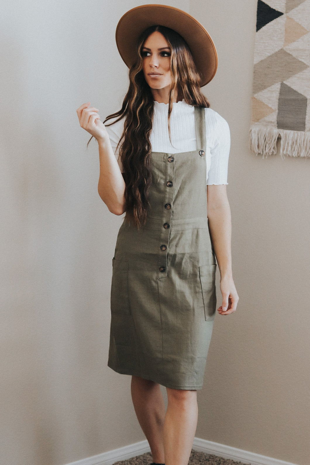 Olive jumper dress sale