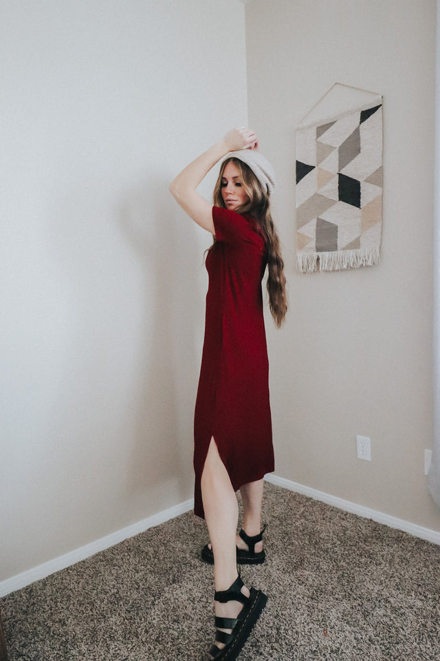 Easy going dress in cranberry