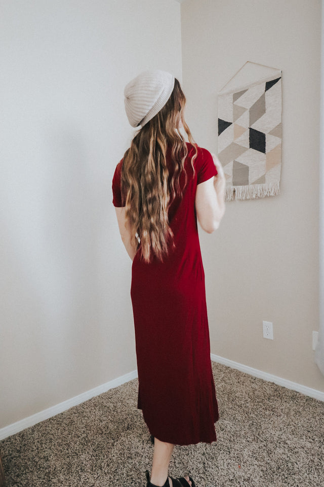 Easy going dress in cranberry